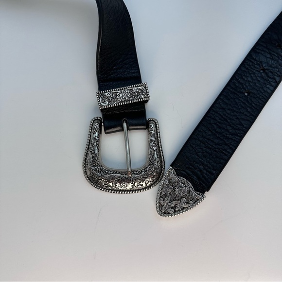 B-Low the Belt Frank Hip Belt in Black & Silver western cowgirl leather buckle - Picture 4 of 7